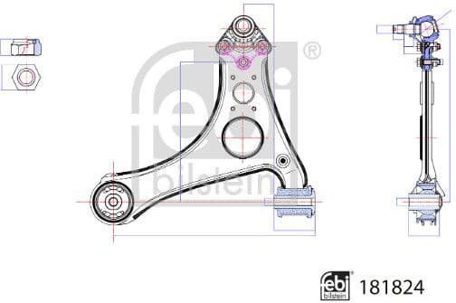 Control/Trailing Arm, wheel suspension 181824
