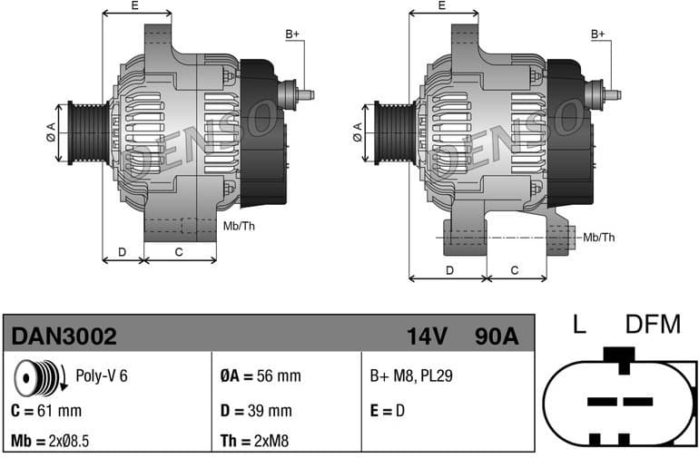 Alternator DAN3002