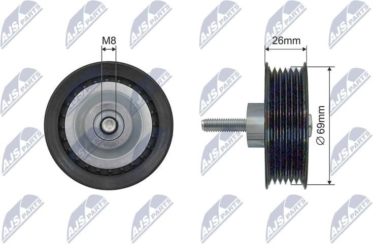 Tensioner Pulley, V-ribbed belt RNK-LR-019