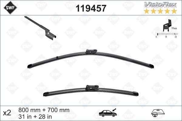 Wiper Blade DAS ORIGINAL SET 119457