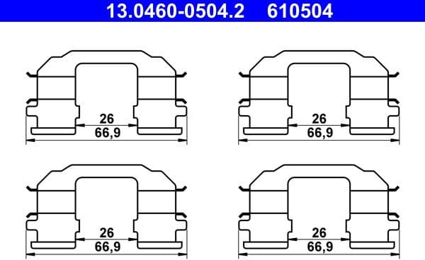 Accessory Kit, disc brake pad 13.0460-0504.2