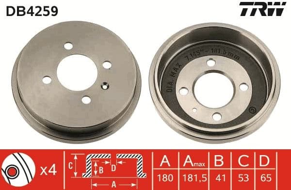Brake Drum DB4259 - image 3