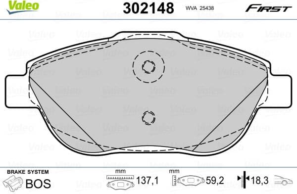 Brake Pad Set, disc brake ESSENTIAL 302148
