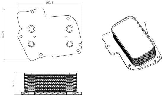 Oil Cooler, engine oil 31826