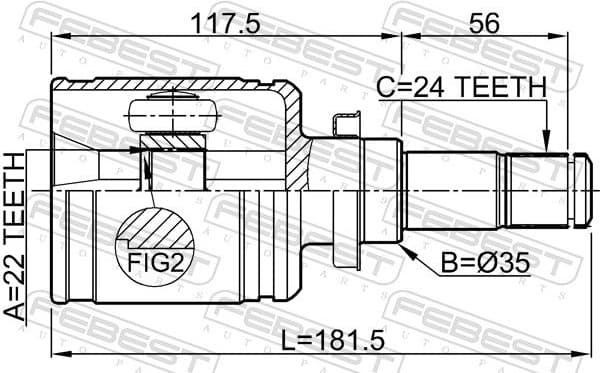 Joint Kit, drive shaft 0511-BL16MTLH - image 2