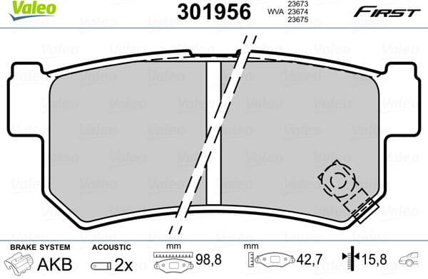 Brake Pad Set, disc brake ESSENTIAL 301956