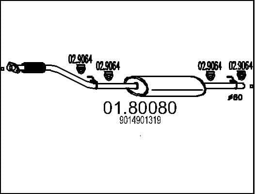 Centre Muffler 01.80080