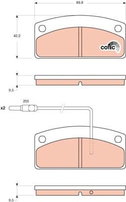 Brake Pad Set, disc brake COTEC GDB1679 - image 3