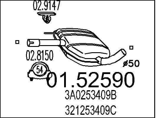 Centre Muffler 01.52590