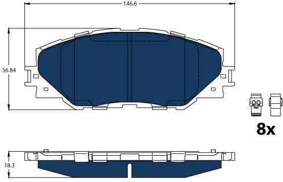 Brake Pad Set, disc brake ELECTRIC BLUE GDB3424BTE