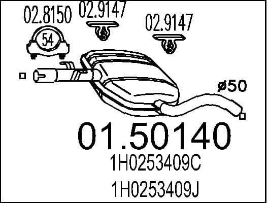 Centre Muffler 01.50140