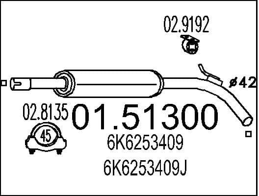 Centre Muffler 01.51300