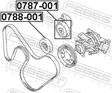 Tensioner Pulley, V-ribbed belt 0787-001 - image 2
