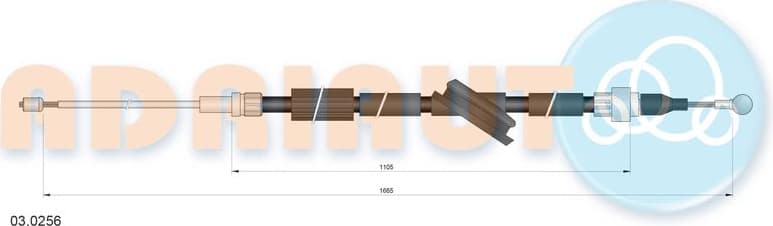 Cable Pull, parking brake 03.0256