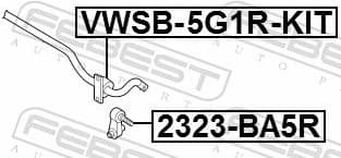 Link/Coupling Rod, stabiliser bar 2323-BA5R - image 2