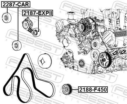 Deflection/Guide Pulley, V-ribbed belt 2188-F450 - image 2