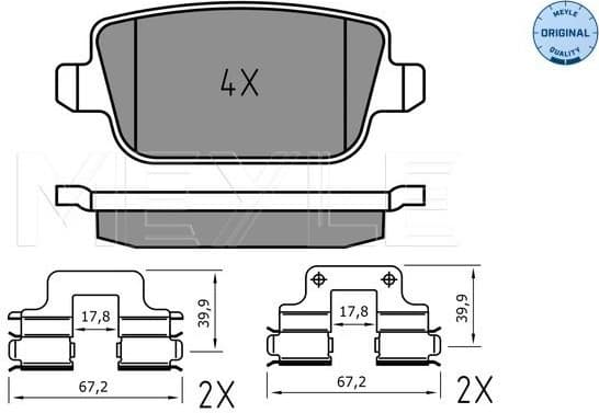 Brake Pad Set, disc brake MEYLE-ORIGINAL: True to OE. 025 245 3716