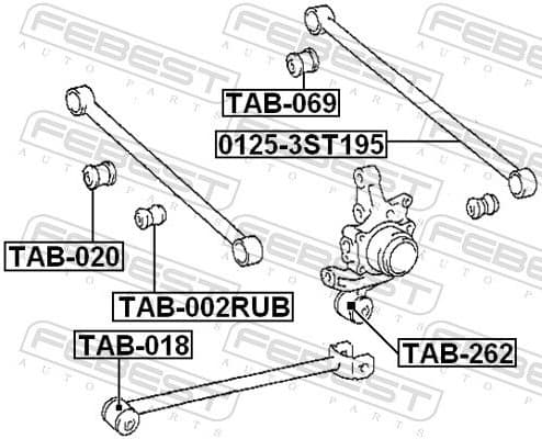 Mounting, control/trailing arm TAB-002RUB - image 2