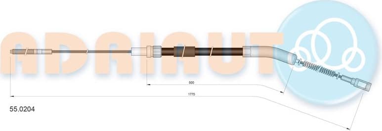 Cable Pull, parking brake 55.0204