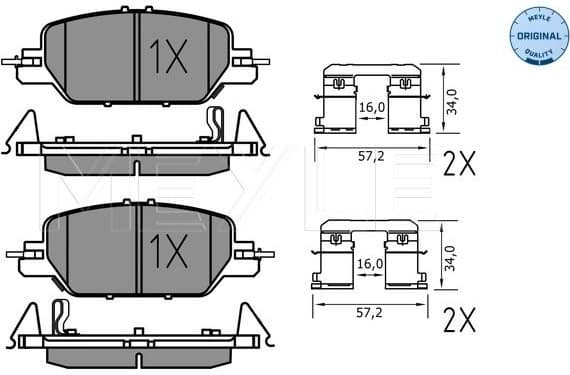 Brake Pad Set, disc brake MEYLE-ORIGINAL: True to OE. 025 228 5216