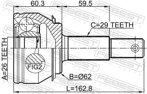 Joint Kit, drive shaft 0210-T32R - image 2