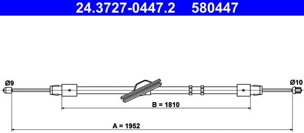 Cable Pull, parking brake 24.3727-0447.2