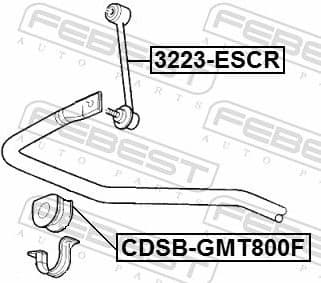 Mounting, stabiliser bar CDSB-GMT800F - image 2