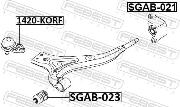 Mounting, control/trailing arm SGAB-023 - image 2