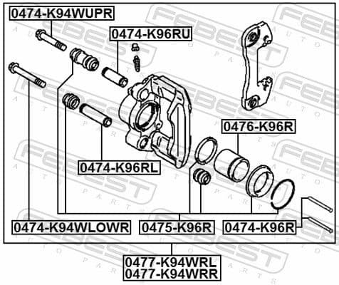 Guide Bolt, brake caliper 0474-K94WUPR