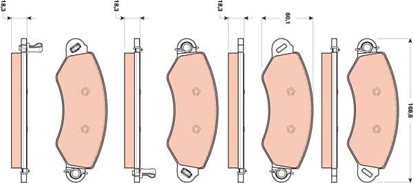 Brake Pad Set, disc brake GDB1744 - image 3