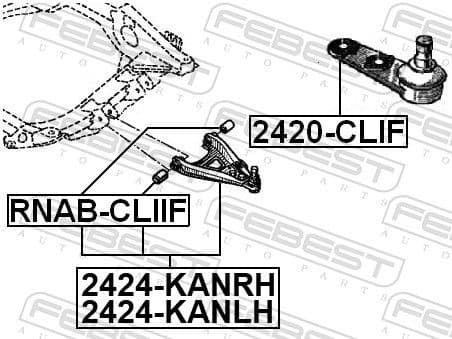 Control/Trailing Arm, wheel suspension 2424-KANRH - image 2