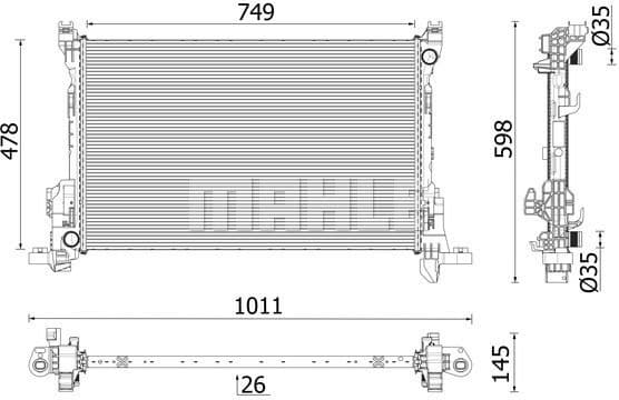 Radiator, engine cooling BEHR *** PREMIUM LINE *** CR 2637 000P