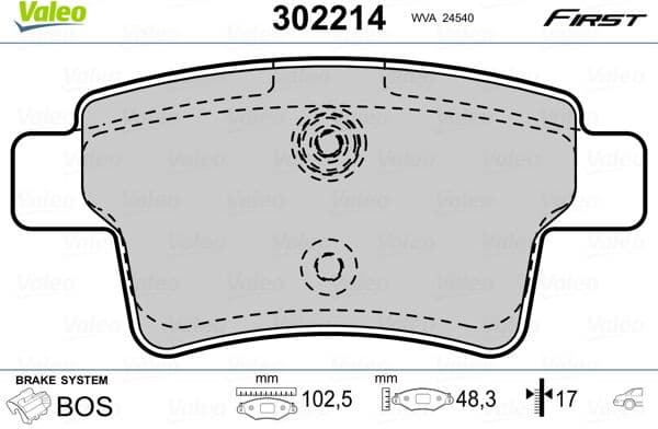 Brake Pad Set, disc brake ESSENTIAL 302214