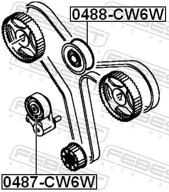 Deflection Pulley/Guide Pulley, timing belt 0488-CW6W - image 2