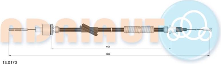 Cable Pull, clutch control 13.0170