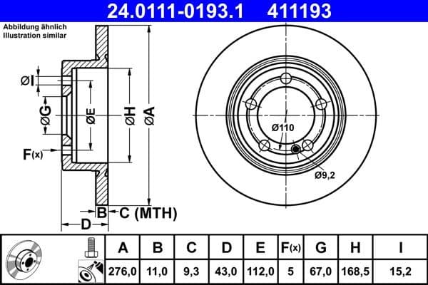 Brake Disc 24.0111-0193.1