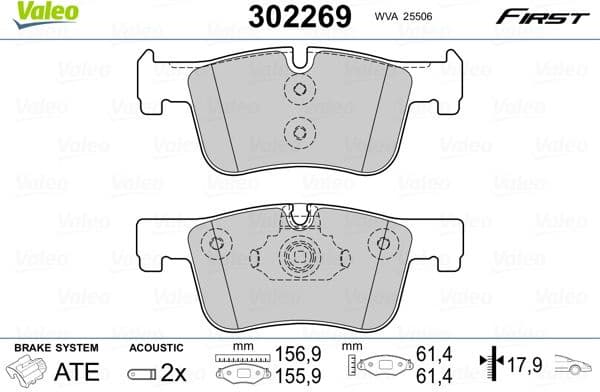 Brake Pad Set, disc brake ESSENTIAL 302269