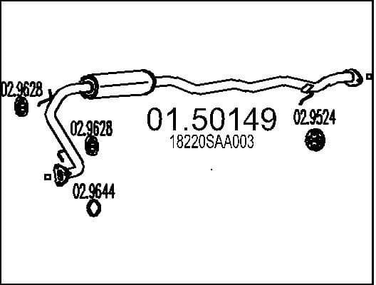 Centre Muffler 01.50149