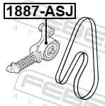 Tensioner Pulley, V-ribbed belt 1887-ASJ - image 2