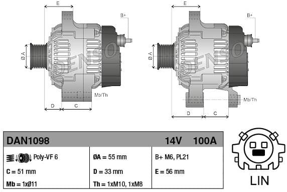 Alternator DAN1098 - image 3