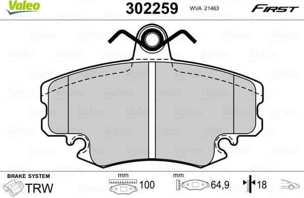 Brake Pad Set, disc brake ESSENTIAL 302259