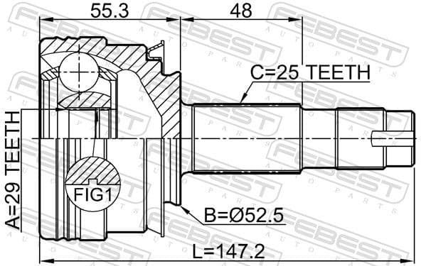 Joint Kit, drive shaft 1010-T300MT - image 2