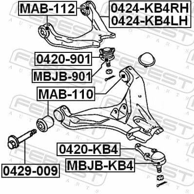Control/Trailing Arm, wheel suspension 0424-KB4LH - image 2