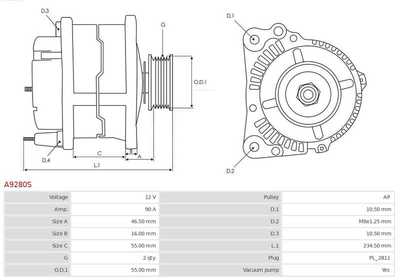 Alternator AS A9280S - image 5