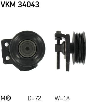 Belt Tensioner, V-ribbed belt VKM 34043 - image 2