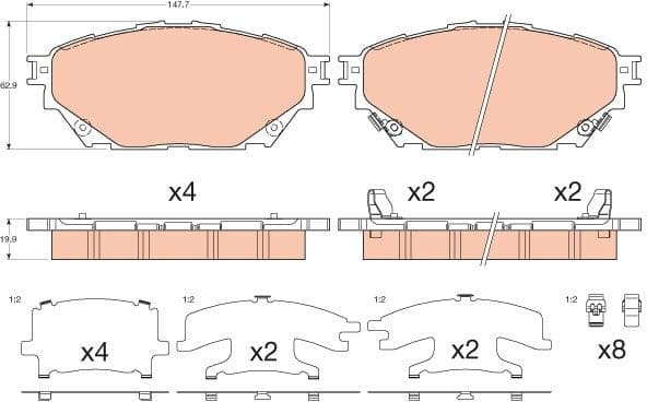 Brake Pad Set, disc brake GDB3611 - image 2