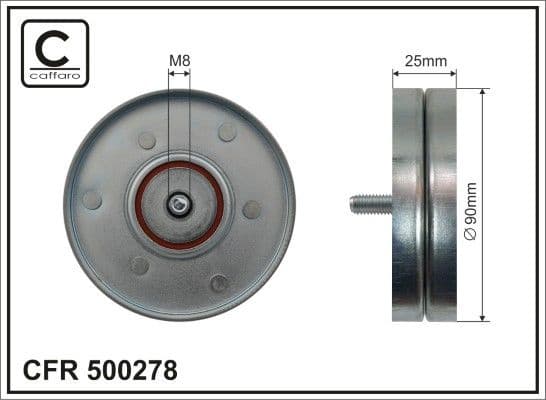 Deflection/Guide Pulley, V-ribbed belt 500278
