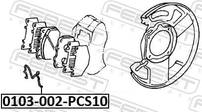 Spring, disc brake pad 0103-002-PCS10 - image 2