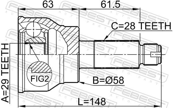 Joint Kit, drive shaft 0710-037 - image 2