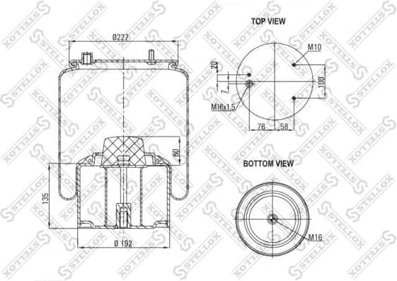 Bellow, air suspension 84-00127-SX